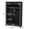 64" Portable Closet Storage Organizer Wardrobe Clothes Rack with Shelves Black