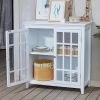 36 inch Accent Cabinet; Multipurpose Cabinet with 2 Open Doors ; white