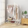 Clothing Garment Rack with Shelves, Metal Cloth Hanger Rack Stand Clothes Drying Rack for Hanging Clothes RT