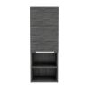 Mila Bathroom Cabinet; Two Interior Shelves; Two External Shelves; Single Door Cabinet -Smokey Oak