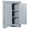 Blue Triangle Bathroom Storage Cabinet with Adjustable Shelves; Freestanding Floor Cabinet for Home Kitchen