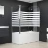 Bath Enclosure 47.2"x26.8"x51.2" Tempered Glass Stripe