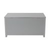 Kids Wooden Toy Box/Bench with Safety Hinged Lid for Ages 3+(Gray)