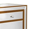 Modern Mirrored Nightstand with 2 Storage Cabinets for Living Room/Bedroom,Crystal Knobs