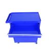 Detachable 4 Drawer Tool Chest with Bottom Cabinet and one Adjustable Shelf--Blue