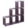 6 Cube Storage Shelves, Assembled Cube Bookcase Multifunctional Assembled 2 Tiers 6 Compartments Storage Organizer Cubes in Living Room, Bedroom RT