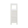 White Floor Cabinet with 2 Drawer Wooden Storage Cabinet Multifunctional Bathroom Storage Organizer Rack Stand