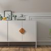 Solid wood special shape square handle design with 4 doors and double storage sideboard