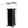 Closet Organizer;  2-Tower 9-Shelves;  Easy to Assemble;  Black