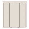 69" Portable Clothes Closet Non-Woven Fabric Wardrobe Double Rod Storage Organizer Beige