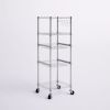 Chrome Plated Rolling 5-Tier Wire Shelving Unit (18"W x 57"H x 18"D)