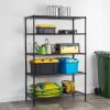 Black Anthracite 5-Tier Wire Shelving Unit (48"W x 72"H x 18"D)