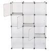 12-Cube Storage Shelf Cube Shelving Bookcase Bookshelf Organizing Closet Toy Organizer Cabinet White Color YF