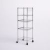 Chrome Plated Rolling 5-Tier Wire Shelving Unit (18"W x 57"H x 18"D)