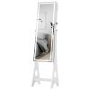 8 LEDs Jewelry Cabinet Armoire with Beveled Edge Mirror;  Gorgeous Jewelry Organizer Large Capacity