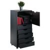 Halifax Tall Storage Cabinet; 5-Drawer; Black