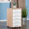 Kenner 5-Drawer Cabinet; Reclaimed Wood and White