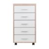 Kenner 5-Drawer Cabinet; Reclaimed Wood and White