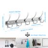 Wall Mount Coat Hook 15 Hooks Stainless Steel Clothes Hangers Rack Robe Hat Towels Hook Coat Rack Hook