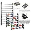 50-Pair Shoe Rack Storage Organizer 10-Tier Portable Wardrobe Tower Stackable Adjustable Shelf