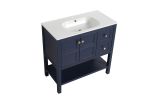 Bathroom Vanity With Soft Close Drawers and Gel Basin; 36x18