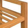 Shoe Rack with 2 Shelves Solid Oak Wood 19.7"x10.6"x15.7"