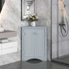 Blue Triangle Bathroom Storage Cabinet with Adjustable Shelves; Freestanding Floor Cabinet for Home Kitchen