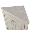 White Marble Triangle Bathroom Storage Cabinet with Adjustable Shelves; Freestanding Floor Cabinet for Home Kitchen