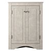 White Marble Triangle Bathroom Storage Cabinet with Adjustable Shelves; Freestanding Floor Cabinet for Home Kitchen