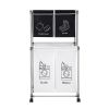 Laundry Hamper 2 Tier Laundry Sorter with 4 Removable Bags for Organizing Clothes,With four wheels for easy movement, Laundry, Lights, Darks