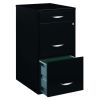 Filing Cabinet 18"W; 3-Drawer Organizer File; Black