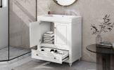 30" Bathroom Vanity with Sink;  Combo;  Cabinet with Doors and Drawer;  Solid Frame and MDF Board;  White