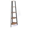 Corner Shelf, 5-Tier Bookshelf, Plant Stand, Wood Look Accent Bookcase Furniture with Metal Frame, for Home and Office, Rustic Brown RT