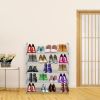 5 Tiers Shoe Rack Shoe Tower Shelf Storage Organizer For Bedroom, Entryway, Hallway, and Closet Gray Color RT