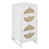 Natural rattan, 4 drawer cabinet, Suitable for living room, bedroom and study,Diversified storage