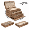 1pc 3 Layer Wooden Jewelry Organizer Box, Necklace Rings Bracelets Box, Travel Earrings Case