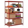 Red 5-Tier Heavy Duty Steel Garage Storage Shelving Unit (48"W x 78"H x 24"D)