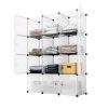 12-Cube Storage Shelf Cube Shelving Bookcase Bookshelf Organizing Closet Toy Organizer Cabinet White Color YF