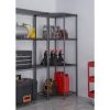 Black 4-Tier Corner Wire Garage Storage Shelving Unit (27"W x 72"H x 18"D)