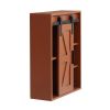 Wood wall-mounted storage cabinet; 5-layer toilet bathroom storage cabinet; multifunctional cabinet with adjustable door; chocolate brown