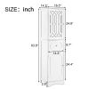 Tall Bathroom Cabinet; Freestanding Storage Cabinet with Drawer and Doors; MDF Board; Acrylic Door; Adjustable Shelf; Grey