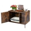 Multipurpose Wooden Side Table And Hidden Cabinet Cat Furniture