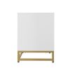 2 drawer nightstand,Small Bedside Table with 2 Drawers,White Mirrored Nightstand,with Gold Legs, Side Table with Storage for Bedroom, Living Room