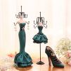 Retro Green High Heel Jewelry Organizer Display Stand for Rings Bracelet Necklace Earrings