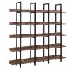 [VIDEO] 5 Tier Bookcase Home Office Open Bookshelf; Modern Industrial Style Shelf with Metal Frame; MDF Board