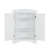 White Triangle Bathroom Storage Cabinet with Adjustable Shelves; Freestanding Floor Cabinet for Home Kitchen