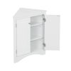 White Triangle Bathroom Storage Cabinet with Adjustable Shelves; Freestanding Floor Cabinet for Home Kitchen