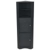 Tall Bathroom Corner Cabinet, Freestanding Storage Cabinet with Doors and Adjustable Shelves, MDF Board, Black