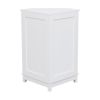 White Bathroom Cabinet Triangle Corner Storage Cabinet with Adjustable Shelf Modern Style MDF Board