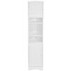 Multi-Functional Corner Cabinet Tall Bathroom Storage Cabinet with Two Doors and Adjustable Shelves; Open Shelf; White